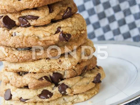 Chocolate chip cookies Stock Photos