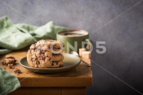Chocolate chip cookies Stock Photos