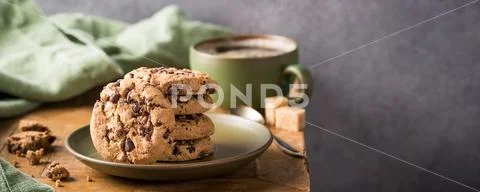 Chocolate chip cookies Stock Photos