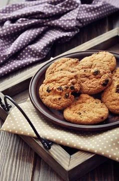 Chocolate chip cookies Stock Photos