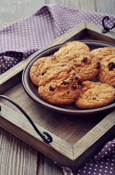 Chocolate chip cookies Stock Photos