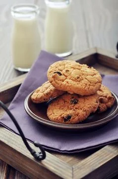 Chocolate chip cookies Stock Photos