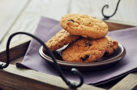 Chocolate chip cookies Foto stock
