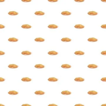 Chocolate chip cookies repeating pattern seamless background Stockillustratie