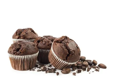Chocolate chip muffin Stock Photos