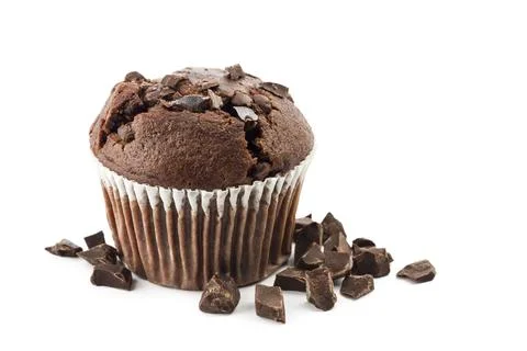 Chocolate chip muffin Stock Photos