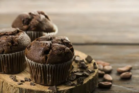 Chocolate chip muffin Stock Photos