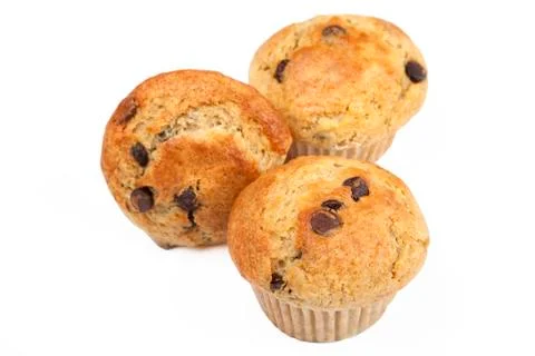 Chocolate chip muffins Stock Photos