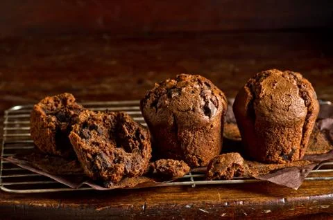 Chocolate chip muffins Foto stock