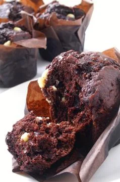 Chocolate chip muffins Stock Photos