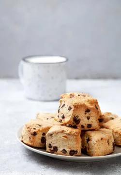 Chocolate Chip Scones Stock Photos