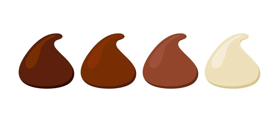 Chocolate chips for baking vector icon set. Stock Illustration