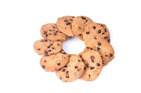 Chocolate chips circle shape Stock Photos