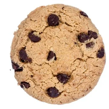 Chocolate chips cookie isolated on white background Stock Photos