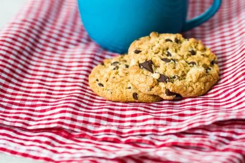 Chocolate chips cookies Stock Photos