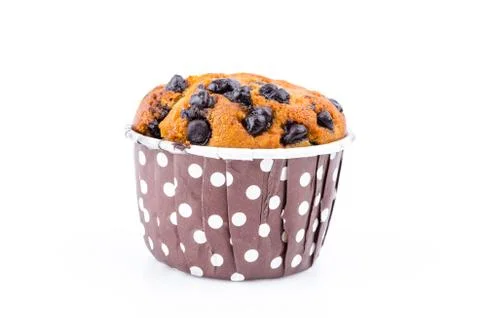 Chocolate chips cupcake Stock Photos