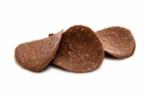 Chocolate chips with nuts isolated Stock Photos