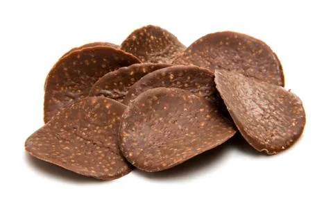 Chocolate chips with nuts isolated Stock Photos