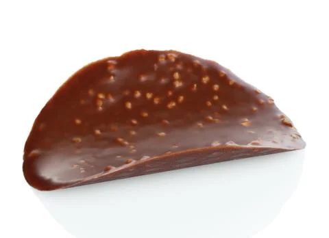 Chocolate chips with nuts on white background Stock Photos