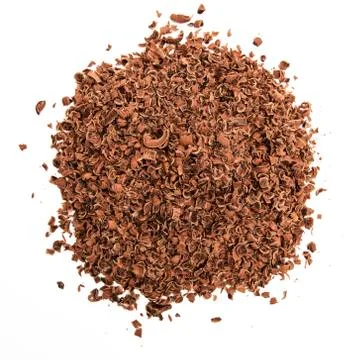 Chocolate chips on a white background Stock Photos