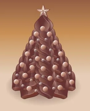 Chocolate christmas tree vector 스톡 일러스트