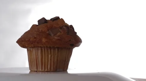 Chocolate Chunk Muffin Rotating Stock Footage 42711229