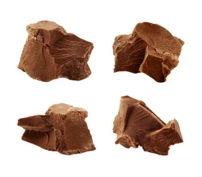 Chocolate chunks isolated Stock Photos