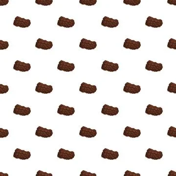 Chocolate chunks repeating seamless pattern on white background Stock Illustration
