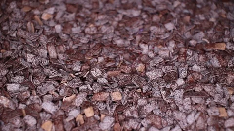 Chocolate closeup texture video on rolling rotating looping plate Stock Footage 104332022