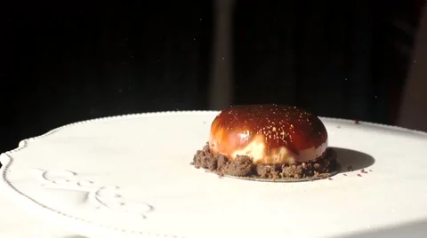 Chocolate coating is poured on the cake Stock Footage 62812253