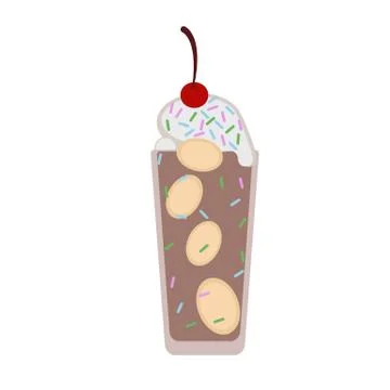 Chocolate cocktail flat illustration on white Stock Illustration
