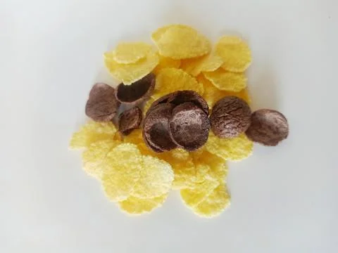 Chocolate coco crunch and corn flakes mixed Foto stock