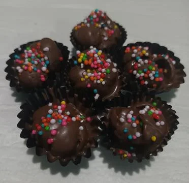 Chocolate Coco Crunch Bites Stock Photos