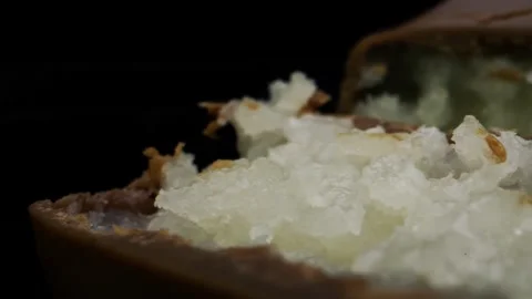 Chocolate coconut close up macro Stockbeeldmateriaal 158313245