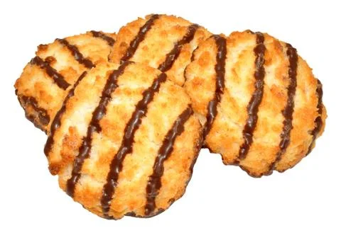 Chocolate Coconut Macaroon Biscuits Stock Photos