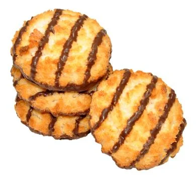 Chocolate Coconut Macaroon Biscuits Stock Photos