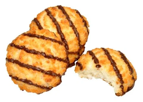 Chocolate Coconut Macaroon Biscuits Stock Photos