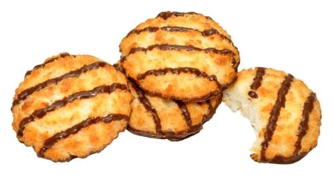 Chocolate Coconut Macaroon Biscuits Stock Photos