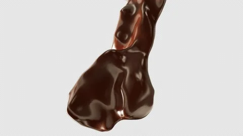 Chocolate coffee liquid splash 3D animation Transparent Background Stock Footage 151305158