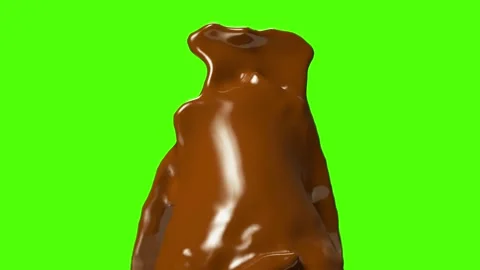 Chocolate Coffee Liquid splash 3D Animation Green Screen  Stock Footage 158164803
