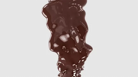 Chocolate coffee liquid splash 3D animation Transparent Background Stock Footage 187952052
