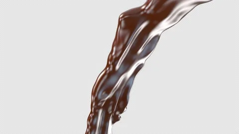 Chocolate coffee liquid splash 3D Aanimation transparent background Vidéo 197752142