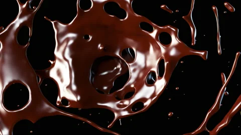 Chocolate coffee liquid splash 3D animation   Vidéo 231500804