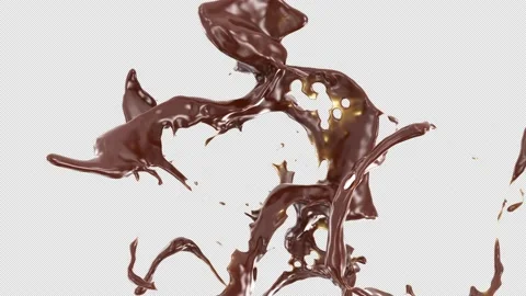  chocolate coffee splash liquid splash 3D animation Transparent Background Stock Footage 201500955