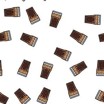 Chocolate coffee vector seamless pattern Stock Illustration
