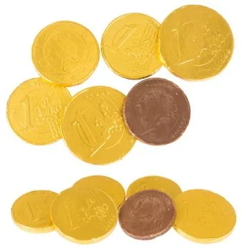 Chocolate coins Stock Photos