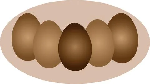 Chocolate collection of chicken eggs. Easter Eggs in Mocha Mousse color Stock Illustration
