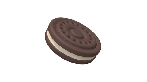 Chocolate cookie 3d animation. Stock Footage 299560084
