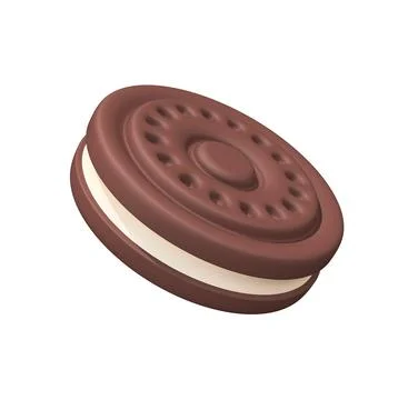 Chocolate cookie 3d icon. Stock Illustration