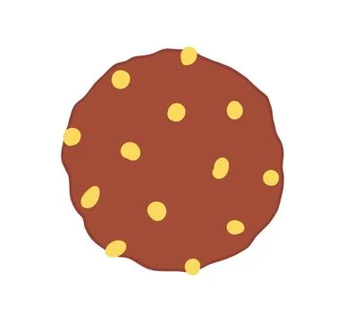 Chocolate cookie, biscuit with white chips, nuts illustration isolated. Stock Illustration
